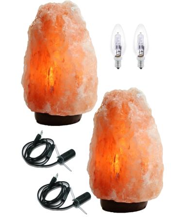 Aktarix 2 Pieces Natural Himalayan Salt Lamp 1-2 Kg 1.50 Mt Cable with On/Off Switch + Bulb