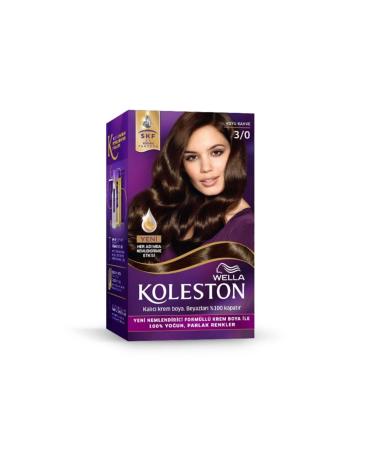 Wella Kit Hair Dye 3/0 Dark Brown
