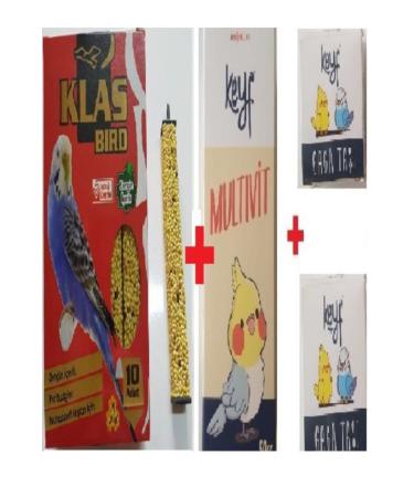 Klas Bird Budgie Honey Cracker 10 Pieces + Budgie Vitamin 50 Cc + 2 Pieces Beak Stone