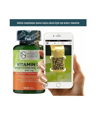 Natures Supreme Vitamin B5 500 Mg 100 Capsules - Buy Online on GoSupps.com