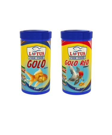 Lotus Gold Natural Gold Red Granule Goldfish Food Package 250 ml + 250 ml