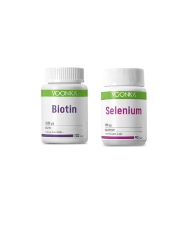 Voonka Hair Vitamin Biotin 2500 Mcg 102 Tablets + Selenium 100 Mcg 92 Tablets