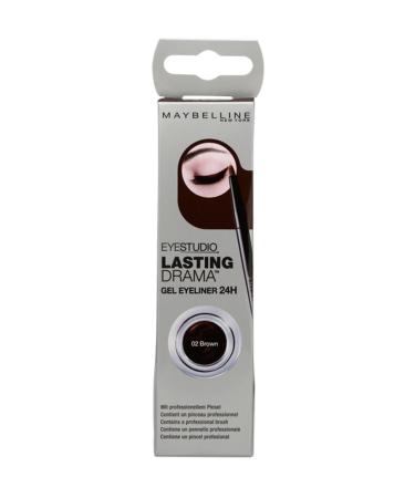 Maybelline New York Gel Brown Eyeliner - Eyestudio Lasting Drama Gel Eyeliner 24H 02 Brown - Buy Online on GoSupps.com