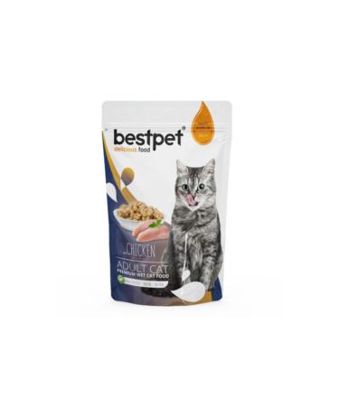 Bestpet Adult Jelly Pouch Chicken Cat Wet Food 85 gr X 20 Pieces
