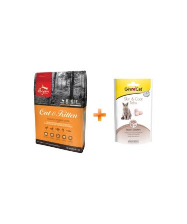 Orijen Cat&kitten Adult&kitten Cat Food 1.8 kg + 1 Gimcat Skin Coat Tabs (Skin and Fur Health)
