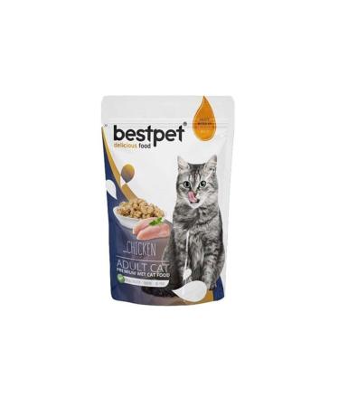 Bestpet Adult Jelly Pouch Chicken Cat Food 85 Gr X 24 Pieces