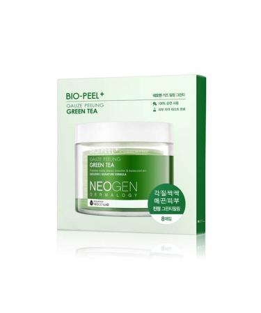 Neogen Bio-peel Gauze Peeling Green Tea Mini - Chemical & Mechanical Peeling 2 in 1 Solution 8 Pack