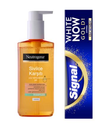 Neutrogena Anti-Acne Face Cleansing Gel 200 Ml and Signal White Now Gold Instant Whitening Toothpaste 75 Ml