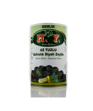 Hy Low Salt Table Black Olives Gemlik Natural Fermented (291-350) (800GR.)