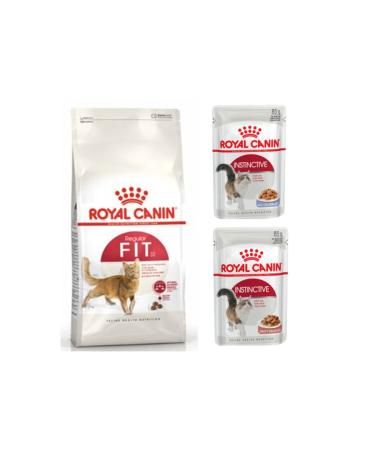 Royal Canin Fit 32 Adult Cat Dry Food 2 Kg + 2 Instinctive Wet Food 85 Gr