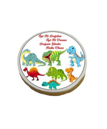 Pasta9 Illustrated Cookie Dinosaur Edible Gelatin Bag with Ribbon 15 Pieces