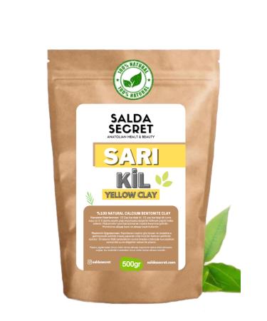 Salda Secret Yellow Clay Natural Face Mask 500 gr Powder Clay Mask Indian Healing Clay