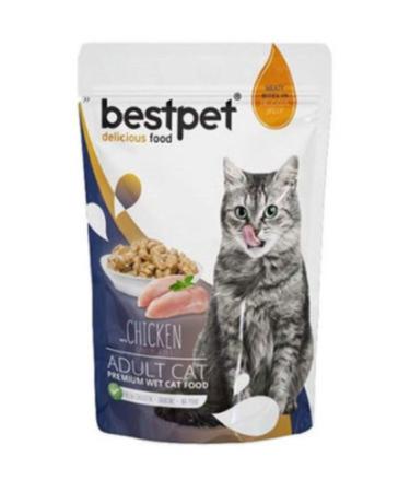 Bestpet Chicken Adult Cat Pouch Canned Food 85 Gr (12 Pieces)