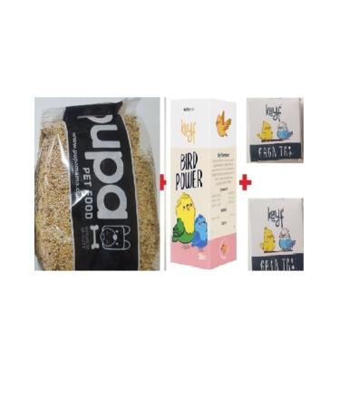 Keyf Budgie Food 1 Kg + Budgie Heater Bird Power 50 Cc + 2 Pieces Beak Stone