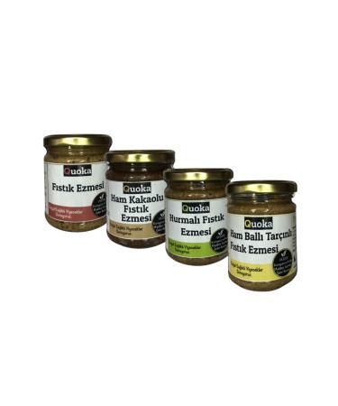 QUOKA Sugar-Free Peanut Butter with Dates Raw Cocoa Honey and Cinnamon Natural 4 Pieces X 200 gr