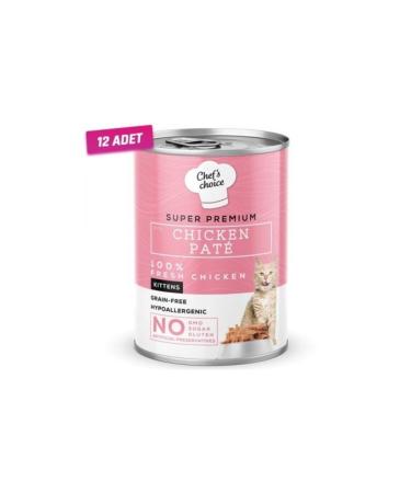Chefs Choice 12 Pieces - Chefs Choice Kitten Chicken Paste Kitten Canned Food 400 Gr