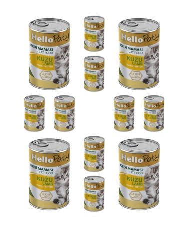 Hello Paty 12 Pieces Kitten Lamb Meat Minced Cat Food (415 Gr 12 Canned Wet Food)