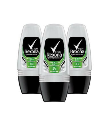 Rexona Men Quantum Dry Roll On 50 ml X 3 Pieces