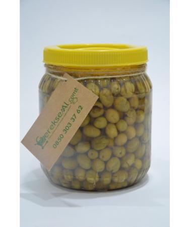 GEREKSEAL Antakya Halal Olive Antakya Hand-Crushed Green Halal Olive Hatayda olive (small size) 1 Litre