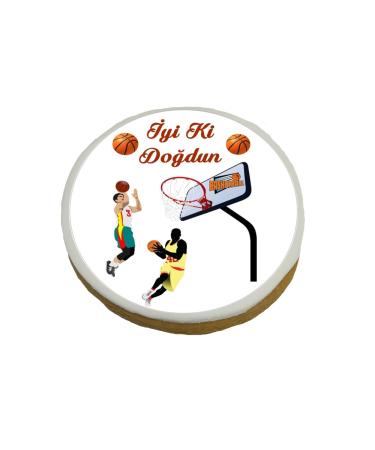Pasta9 Illustrated Cookie Basketball Edible Gelatin Bag with Ribbon 15 Pieces