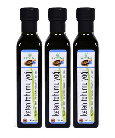 BAYV TAL 3 Pieces X 250 Ml Cold Pressed Linseed Oil 750 Ml