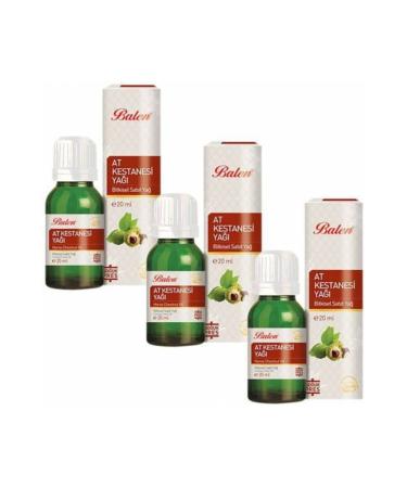 Balen Horse Chestnut Oil Natural Herbal Fixed Oil Horse Chestnut 20 Ml Hair and Skin Care Oil 3 Boxes