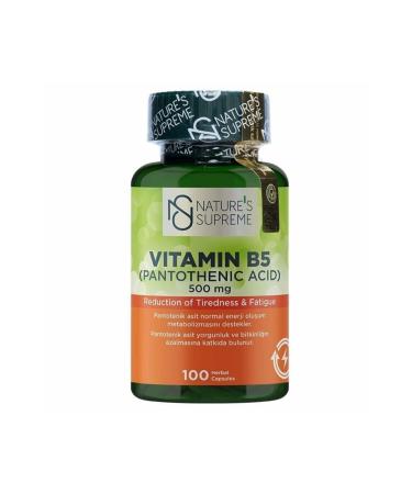 Natures Supreme Vitamin B5 500 Mg 100 Capsules