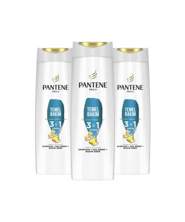 Pantene 3 in 1 Basic Care Shampoo 400 ml 3 Pieces