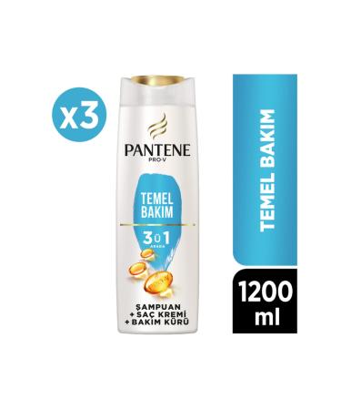 Pantene 3 in 1 Basic Care Shampoo 400 ml 3 Pieces - Buy Online on GoSupps.com