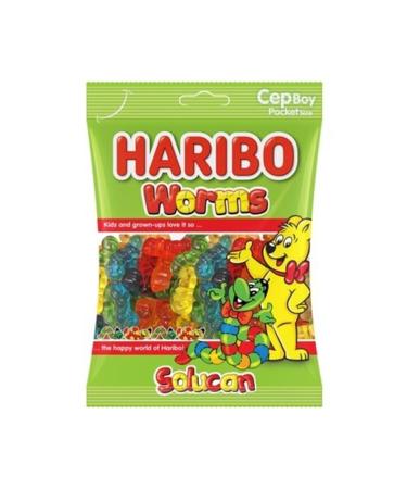 Haribo Advantage Package Worm Jelly Mini Size 17gr x 24 Pieces Box Mixed Fruit