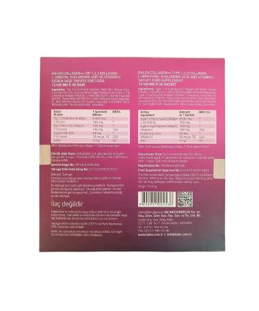 Balen Collagen Type 1 2 3 Lornitin Hyaluronic Acid Vitamin C 30 Sachet 12100mg - Buy Online on GoSupps.com