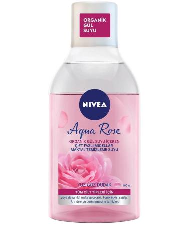 NIVEA Aqua Rose Micellar Micellar Organic Rose Water Dual Phase Make-Up Remover 400ml