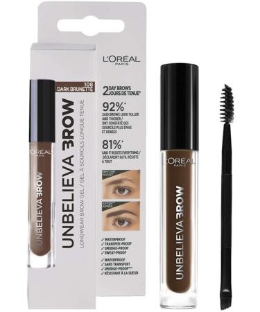 L'Oreal Paris Loreal Unbelieva Brow Long Lasting Brow Gel - 108 Dark Brunette