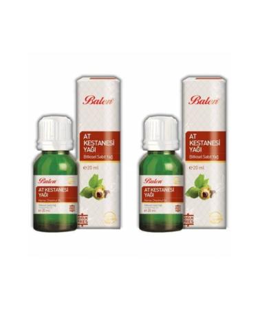 Balen 2 Boxes Horse Chestnut Oil Natural Herbal Fixed Oil Horse Chestnut 20 ml Hair and Skin Care Oil