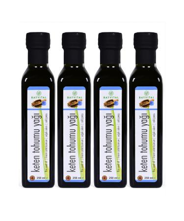 BAYV TAL 4 Pieces X 250 Ml Cold Pressed Linseed Oil 1lt