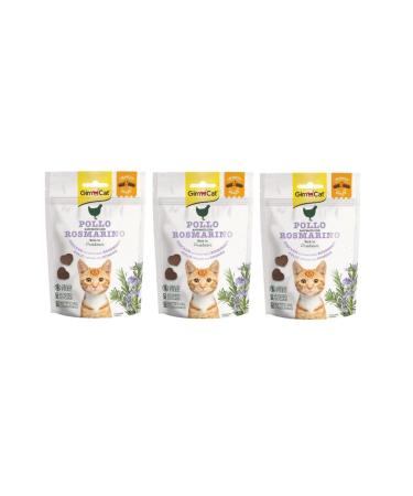 Gimcat Crunchy 3 Pieces Snacks Chicken & Rosmery Cat Reward 50 Gr Grain Free