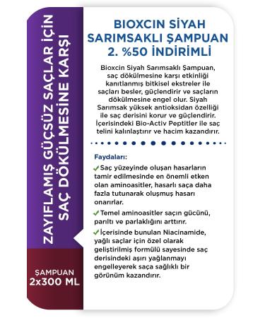 Bioxcin Black Garlic Shampoo 2 Pack 300 Ml - Buy Online on GoSupps.com