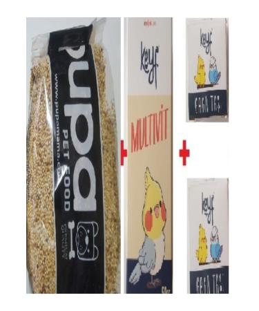 KEY Budgie Food 1 Kg + Budgie Vitamin 50 Cc + 2 Pieces Beak Stone