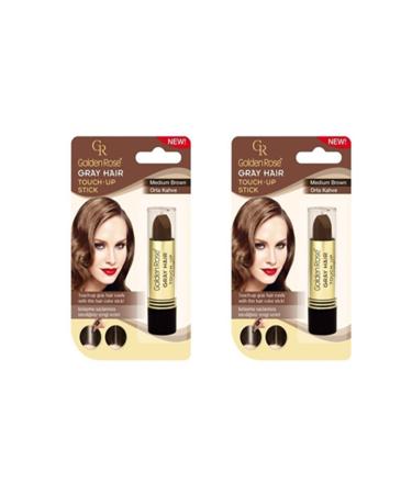 Golden Rose Hair White Covering Stick Medium Brown 2 Pieces