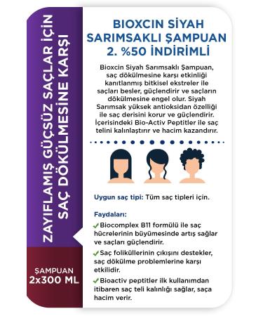 Bioxcin Black Garlic Shampoo 2 Pack 300 Ml - Buy Online on GoSupps.com