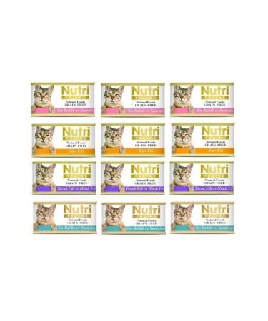 Nutri Feline 4 Types Mixed Grain-Free Gluten-Free Natural Cat Canned Food 12 Pieces 85 gr
