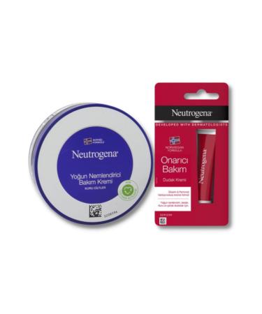 Neutrogena Norwegian Formula Intensive Moisturizing Care Cream + Repair Care Lip Moisturizer 15ml