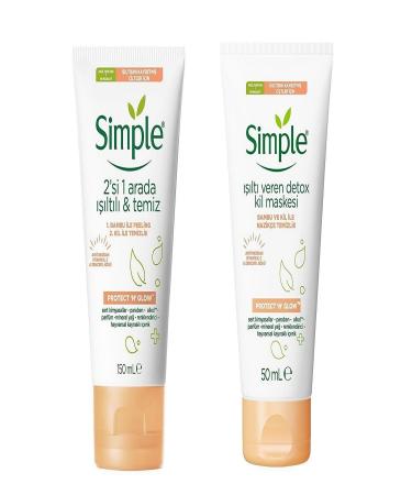 Simple Protect & Glow 2 in 1 Exfoliating and Glowing Detox Clay Mask