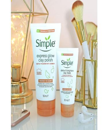 Simple Protect & Glow 2 in 1 Exfoliating and Glowing Detox Clay Mask - Buy Online on GoSupps.com