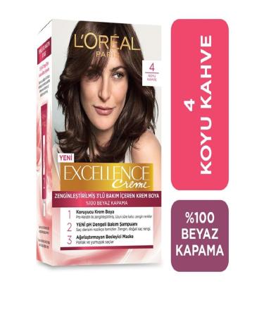 L'Oreal Paris L'Or al Paris Excellence Creme Hair Dye - 4 Dark Brown