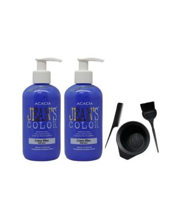 Acacia Hair Dye Crazy Blue 250ml and Fluweel Dye Container Set
