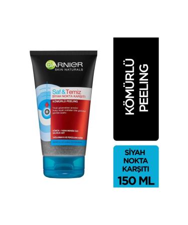 Garnier Pure & Clean Charcoal Anti-Blackhead Face Peeling 150ml - Buy Online on GoSupps.com