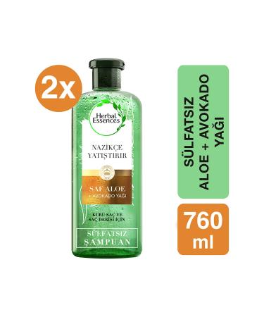 Herbal Essences Sulfate Free Shampoo Aloe Power + Avocado 380 ml X 2 Pcs