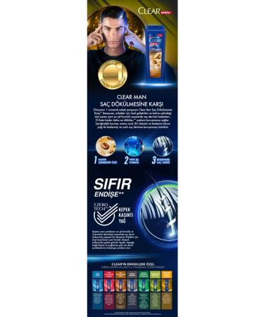 Clear Men Anti-Dandruff Effective Shampoo Against Hair Loss 485 ml 2 Li - Buy Online on GoSupps.com