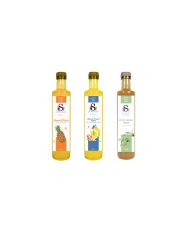 S heylaana Natural Pineapple - Lemon & Ginger - Olive Leaf Vinegar 500 ml.